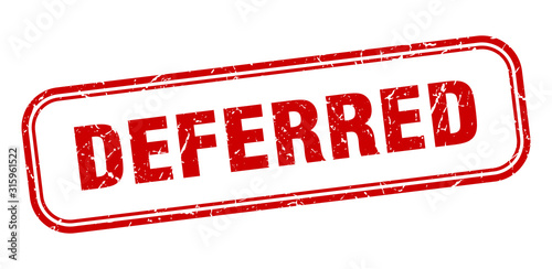 deferred stamp. deferred square grunge red sign