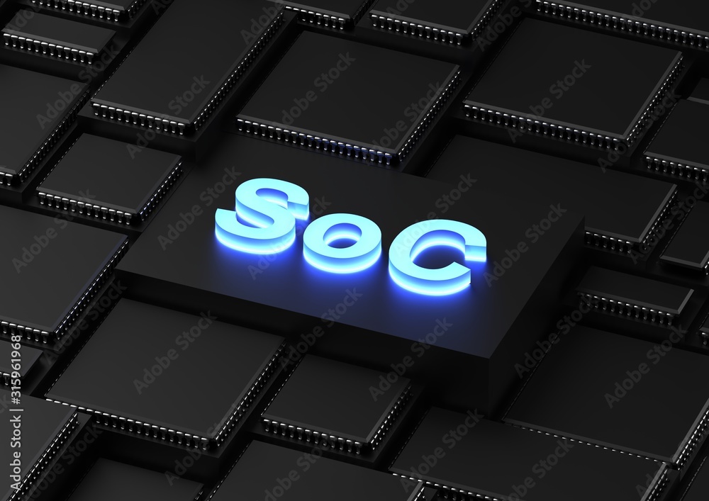 SoC acronym (system on chip) - obrazy, fototapety, plakaty 