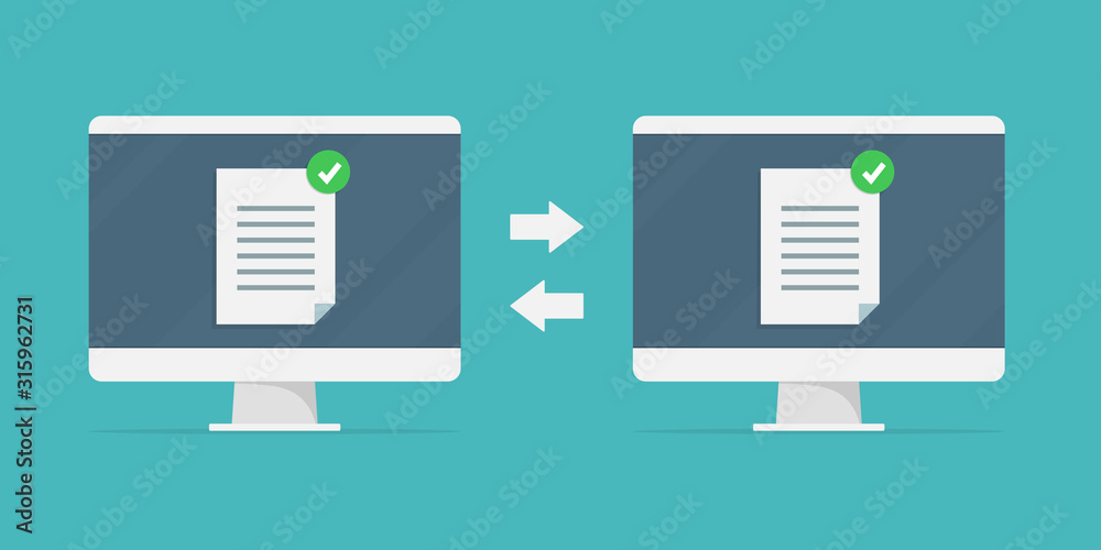 file sharing concept. Data transfer, ftp file receiver and backup on the monitor screen. file sharing concept. Data transfer, ftp file receiver and backup on the monitor screen.