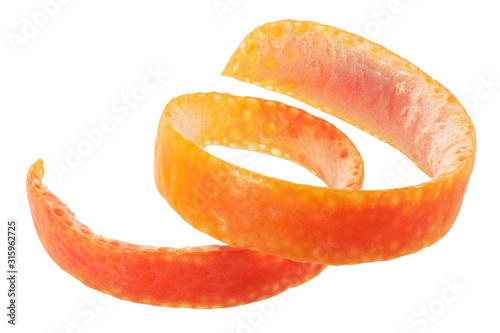 Bild auf Leinwand Grapefruit peeled zest twist, paths