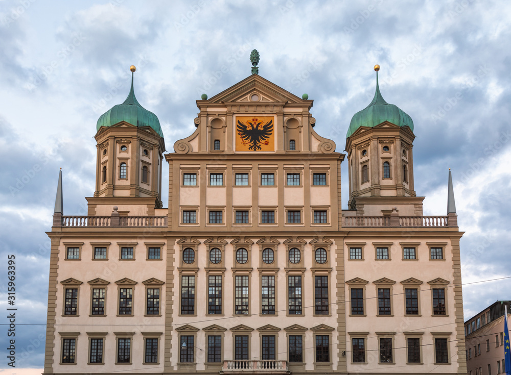 Fototapeta premium Renaissance Augsburg Town Hall facade Swabia Bavaria Germany