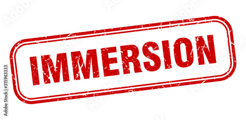 immersion stamp. immersion square grunge red sign