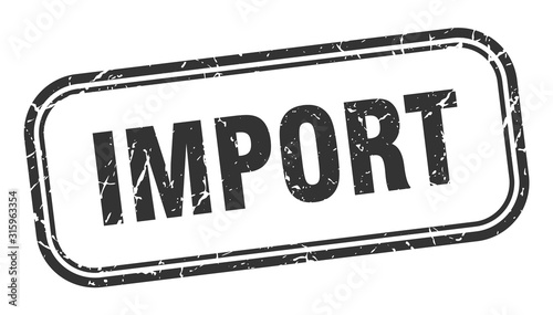 import stamp. import square grunge black sign