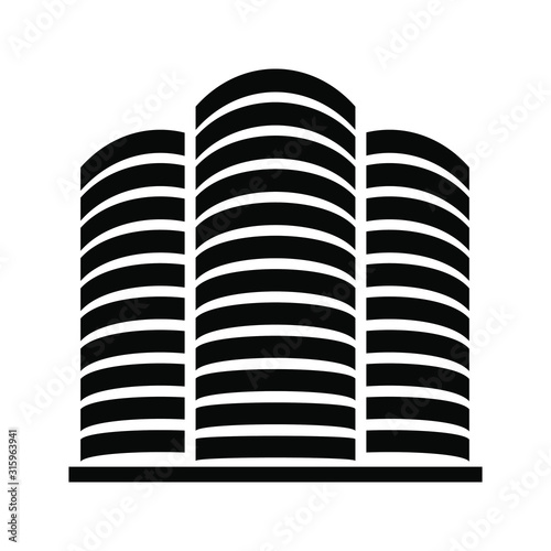 Buildings vector icon. skyscraper illustration sign. hotel symbol. penthouse logo.