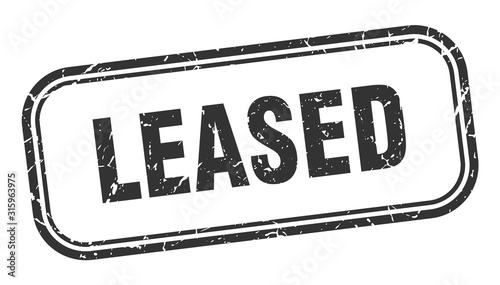 leased stamp. leased square grunge black sign