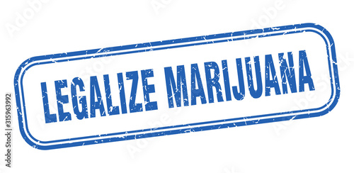 legalize marijuana stamp. legalize marijuana square grunge blue sign