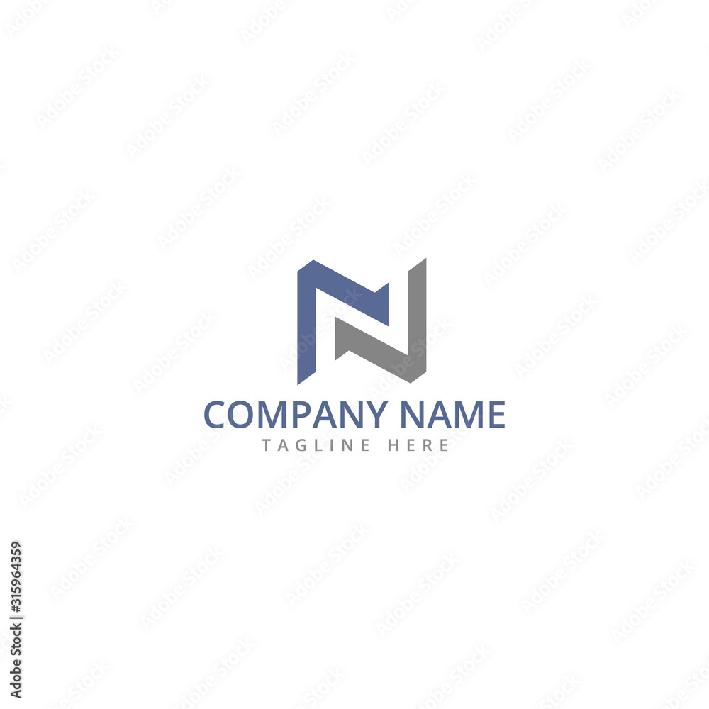 Letter N abstract logo icon design template