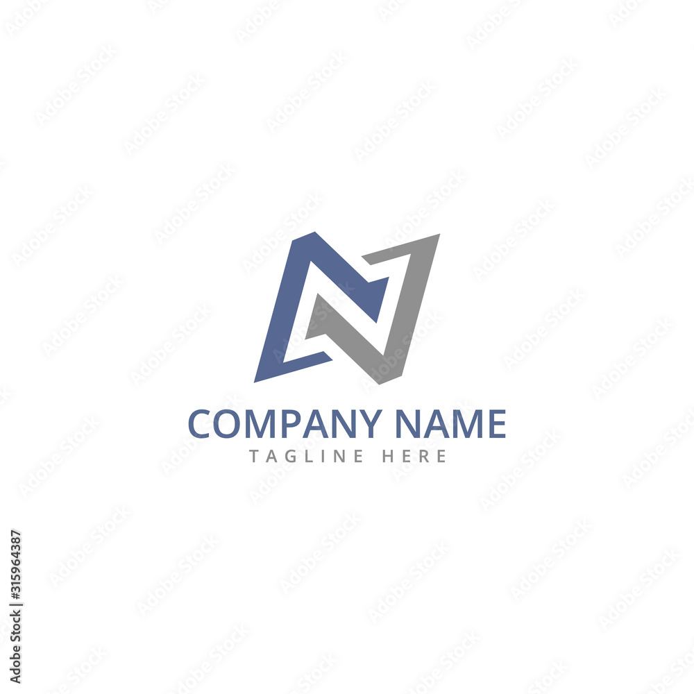 Letter N abstract logo icon design template