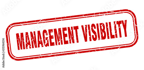 management visibility stamp. management visibility square grunge red sign