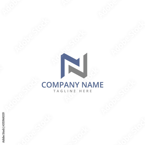 Letter N abstract logo icon design template