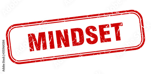 mindset stamp. mindset square grunge red sign