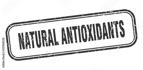 natural antioxidants stamp. natural antioxidants square grunge black sign