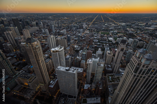Looking out over downtown and the city of Chicago.