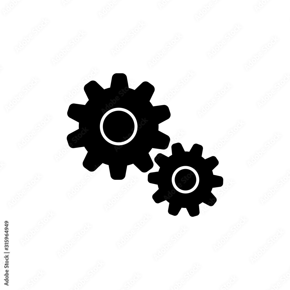 Gears vector icon. Settings symbol. Gears vector icon. Settings symbol.