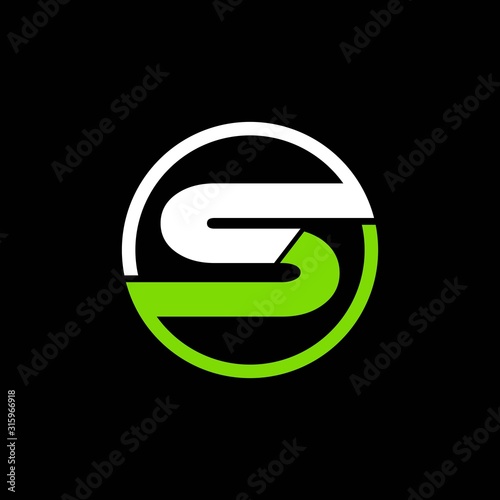 simple typography CS circle vector logo