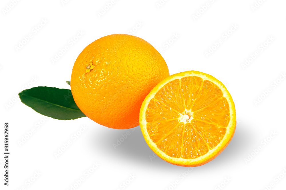 Orange fruit isolated on white background