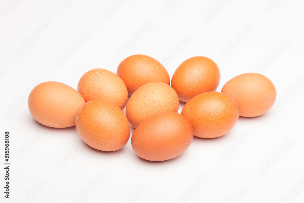 Chicken eggs, raw eggs freshly picked from the farm Chicken eggs, raw eggs freshly picked from the farm
