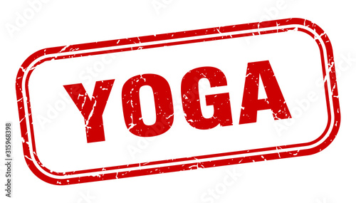 yoga stamp. yoga square grunge red sign