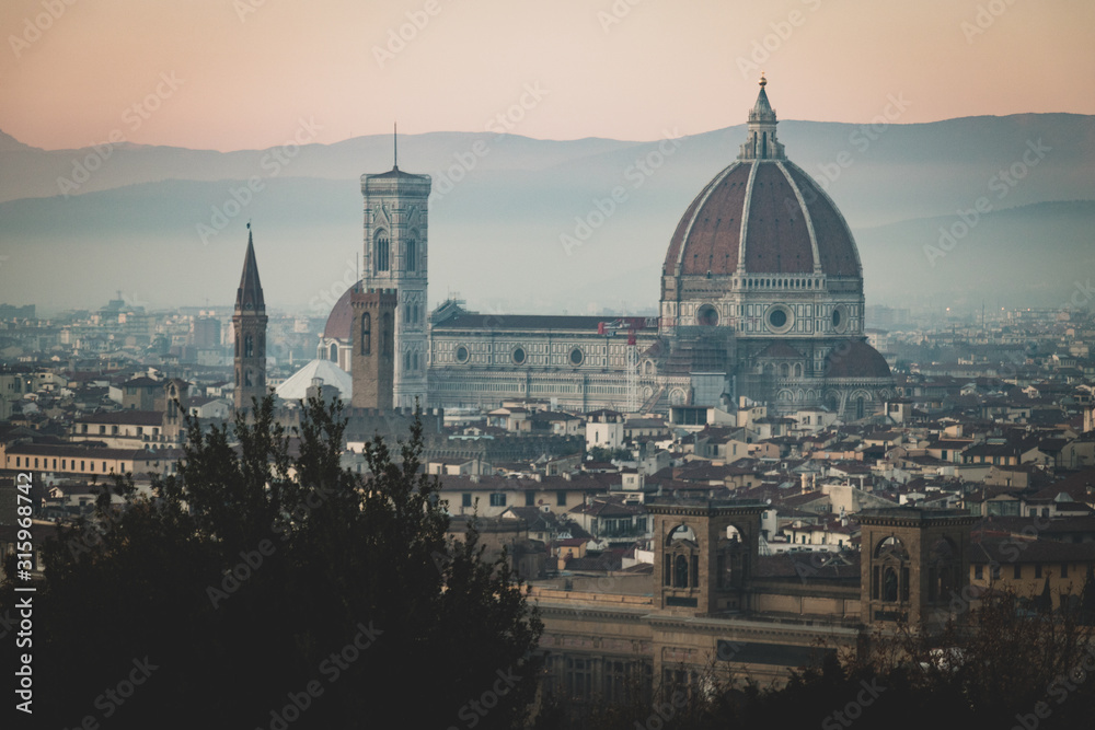 View of Santa Maria Novella and Giotto Bell Tower from Piazzale Michelangelo - Florence