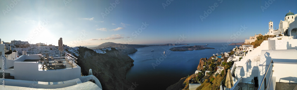 Panorama of the caldera and numerous resorts