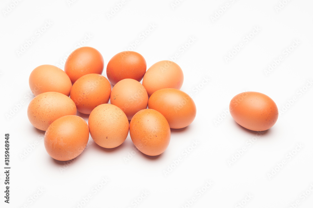 Chicken eggs, raw eggs freshly picked from the farm Chicken eggs, raw eggs freshly picked from the farm