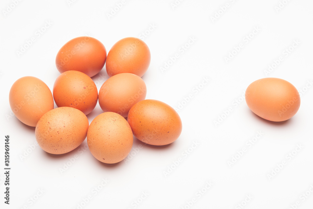 Chicken eggs, raw eggs freshly picked from the farm Chicken eggs, raw eggs freshly picked from the farm
