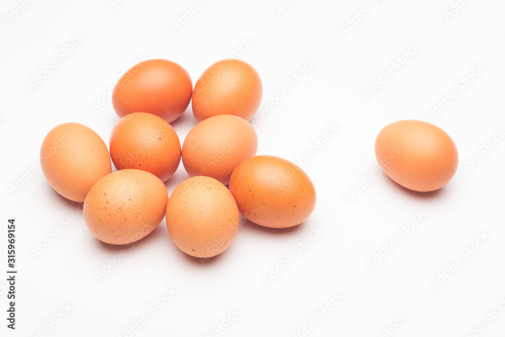 Chicken eggs, raw eggs freshly picked from the farm Chicken eggs, raw eggs freshly picked from the farm
