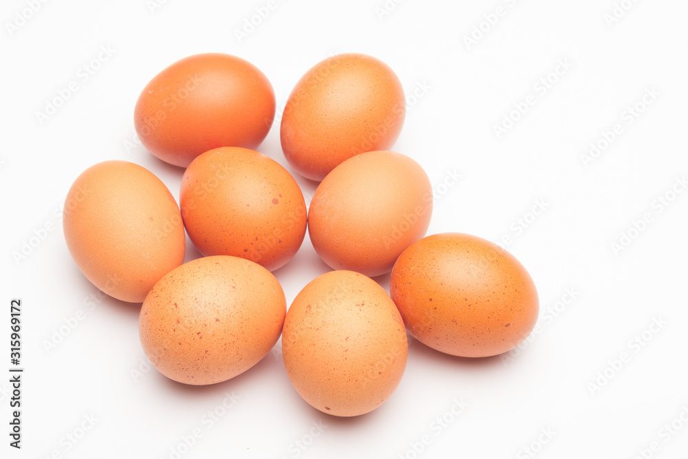 Chicken eggs, raw eggs freshly picked from the farm Chicken eggs, raw eggs freshly picked from the farm