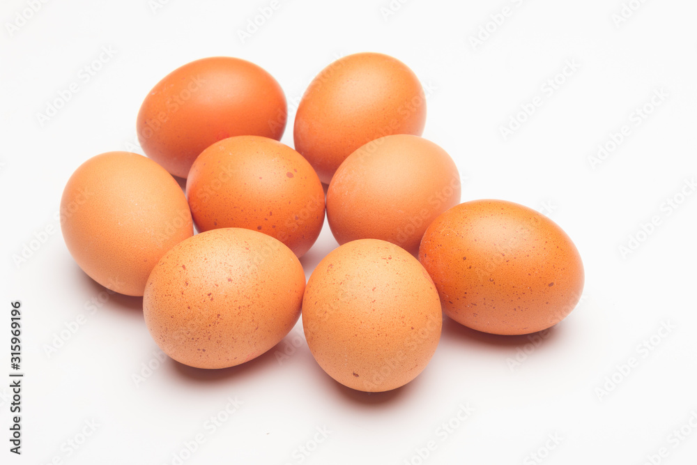 Chicken eggs, raw eggs freshly picked from the farm Chicken eggs, raw eggs freshly picked from the farm