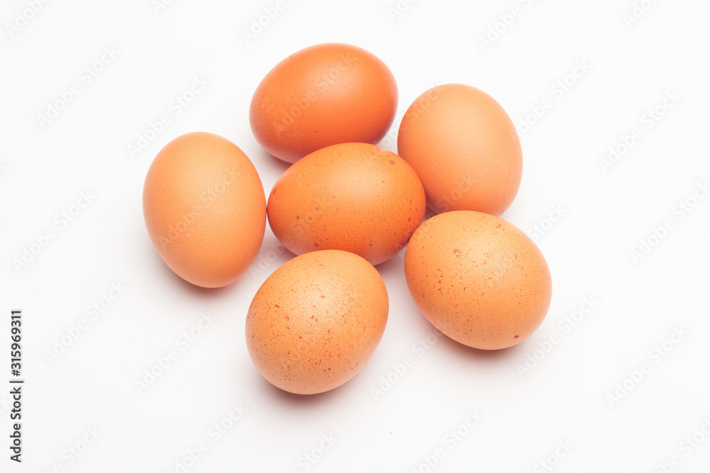Chicken eggs, raw eggs freshly picked from the farm Chicken eggs, raw eggs freshly picked from the farm