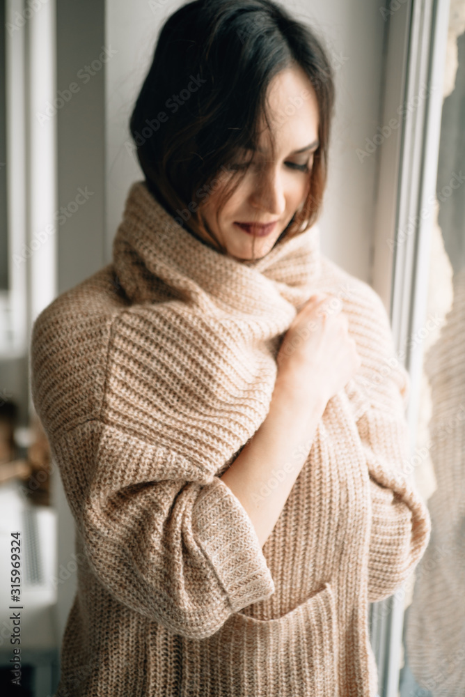 Woman portrait in boho style in studio Woman portrait in boho style in studio