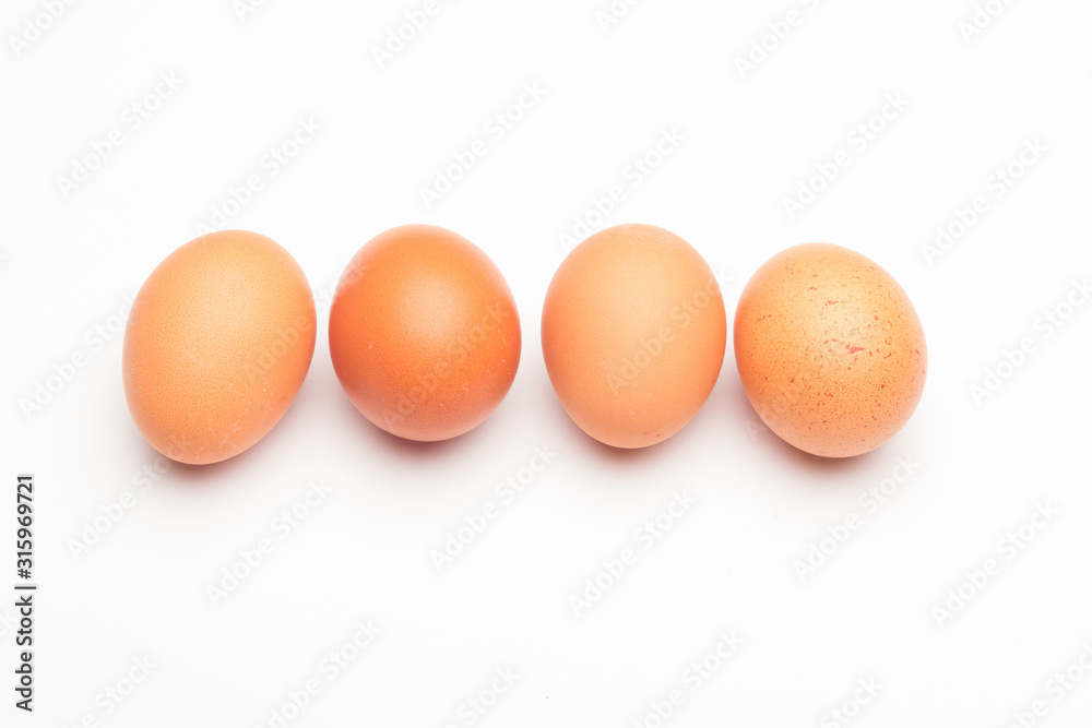 Chicken eggs, raw eggs freshly picked from the farm Chicken eggs, raw eggs freshly picked from the farm