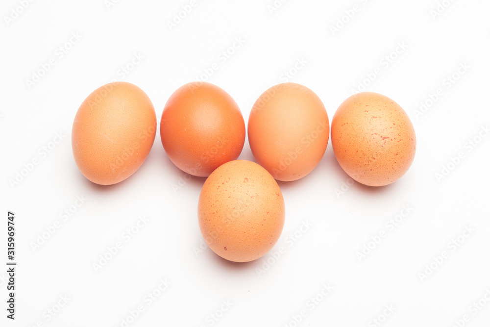 Chicken eggs, raw eggs freshly picked from the farm Chicken eggs, raw eggs freshly picked from the farm