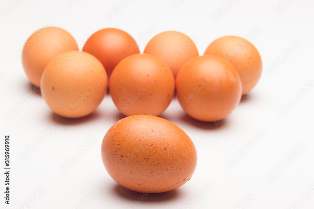 Chicken eggs, raw eggs freshly picked from the farm Chicken eggs, raw eggs freshly picked from the farm