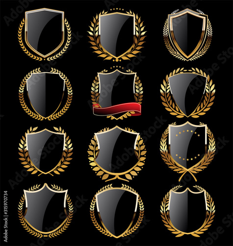 Luxury premium golden badges and labels