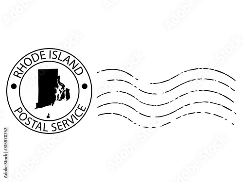 Rhode Island postal stamp Vector illustration Eps 10