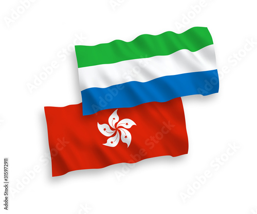 Free Download National vector fabric wave flags of Sierra Leone and Hong Kong isolated on white background. 1 to 2 proportion. - GFXLoad