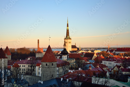 View of Tallinn from the Patkuli site on a winter sunny evening