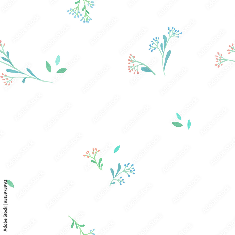  Easter eggs seamless pattern. Easter banner on white background. Paschal bunny. Holidays herbal decoration. Easter celebration blush flowers. Gift wrap wallpaper. Blossom spring decorative floral art