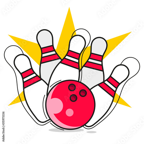 Bowling Party Flyer Template Great For Birthday Parties, Bowling Leagues And Tournaments. Vector