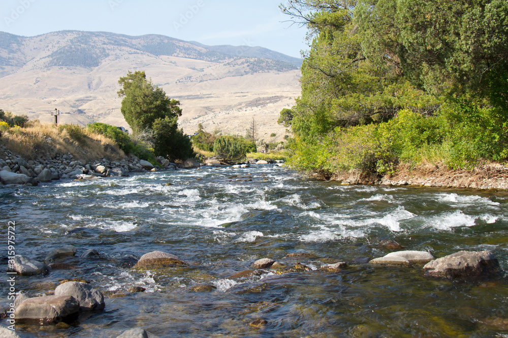 Yellowstone river in Yellowstone National Park Yellowstone river in Yellowstone National Park