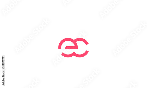 Alphabet letters monogram icon logo EC