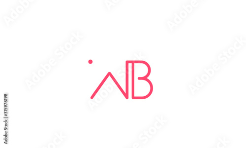 Alphabet letters monogram icon logo WB