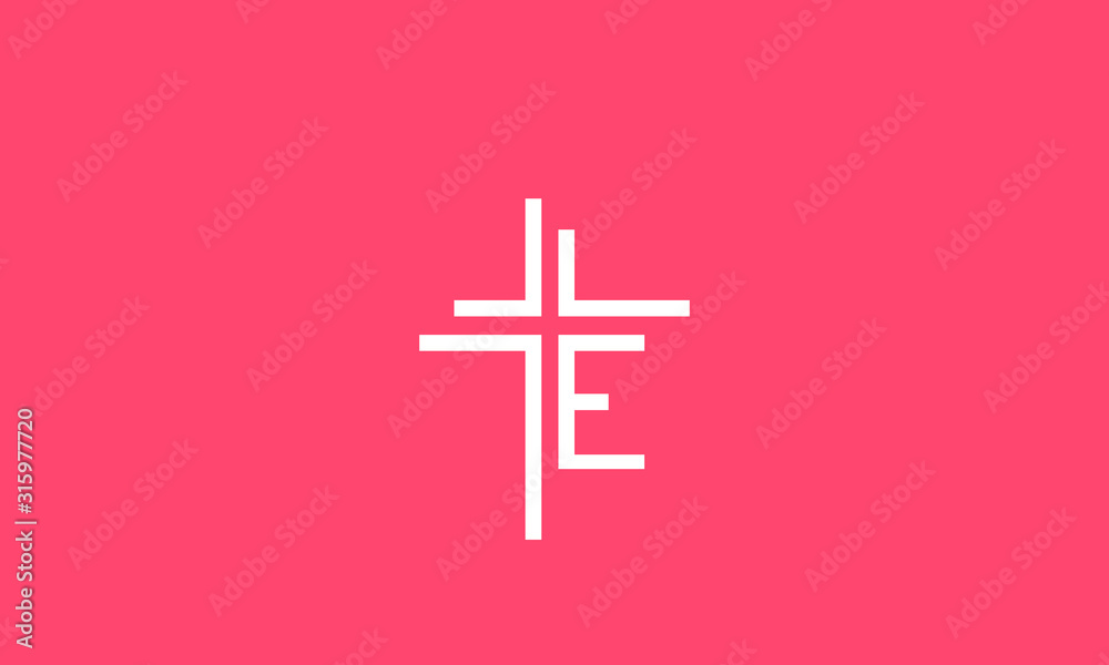 Alphabet letters monogram icon logo E with a cross , church Alphabet letters monogram icon logo E with a cross , church