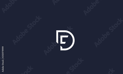 Alphabet letters monogram icon logo DF or FD