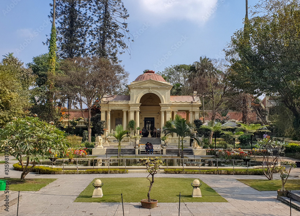 Kathmandu, Nepal - Noember 2019: Garden of Dreams, beautiful green oasis in the heart of the city.