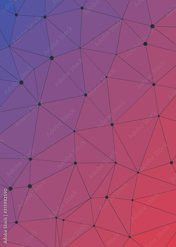 Fototapeta premium Abstract Low Polygon gradient Generative Art background illustration