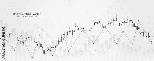 Stock market or forex trading graph in graphic concept .Japanese candles. Abstract finance background. Vector illustration