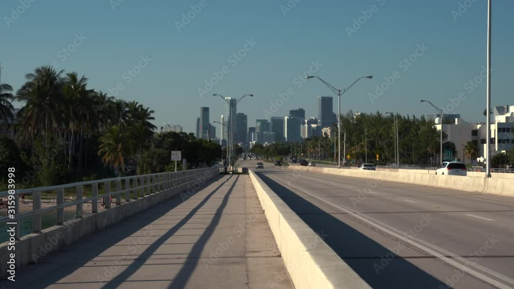 Key Biscayne Florida with view of Downtown Miami Brickell Key Biscayne Florida with view of Downtown Miami Brickell