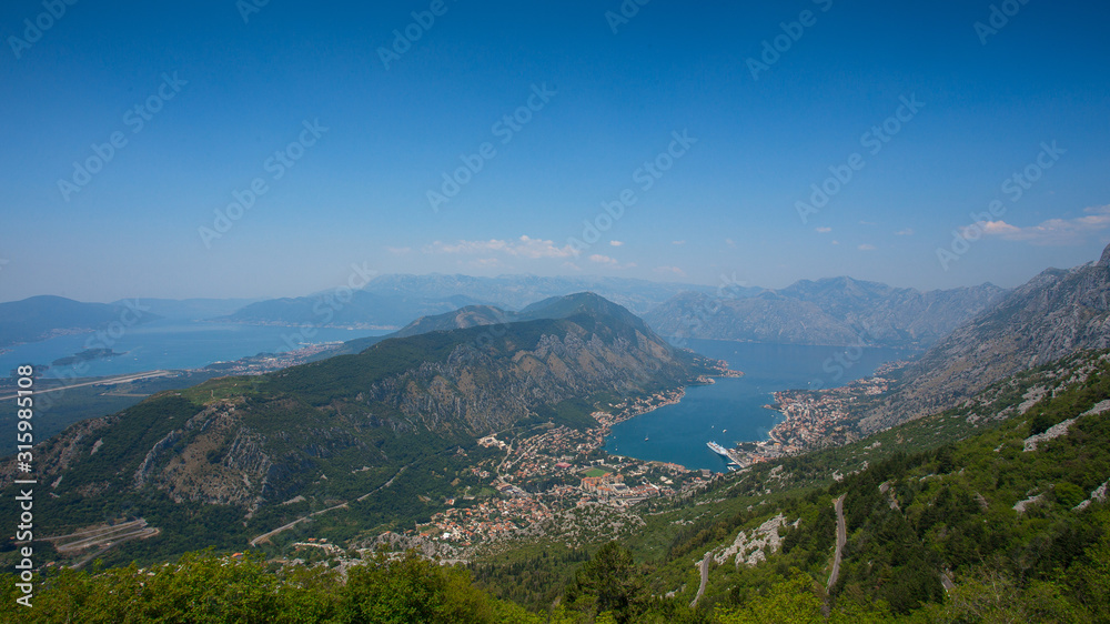 Bay of the city of Kotor, Montenegro.